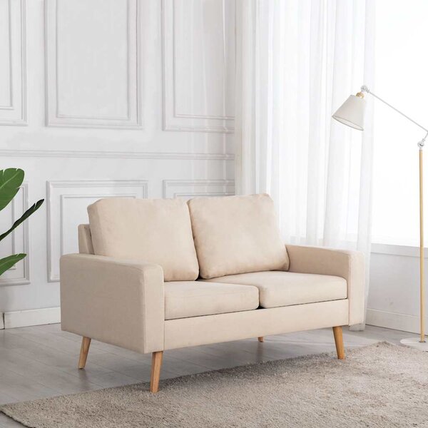 2místná pohovka krémová textil 288706