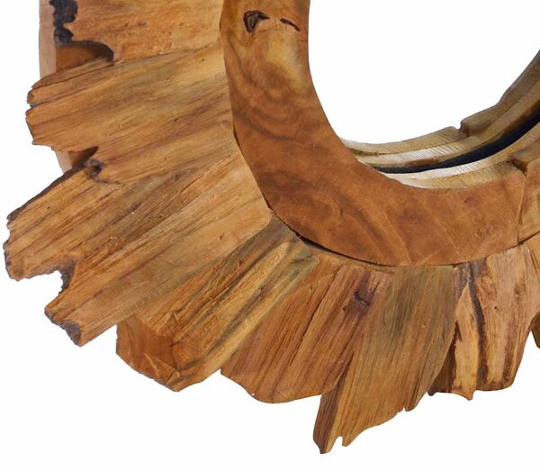 Nástěnné zrcadlo 40 cm teak kulaté 288803