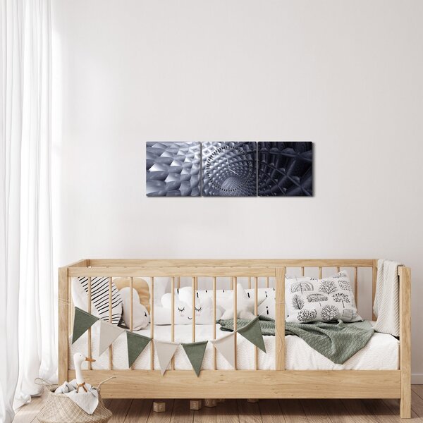 Obraz - Abstrakce 3D (s hodinami) (90x30 cm)