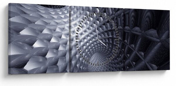 Obraz - Abstrakce 3D (s hodinami) (90x30 cm)