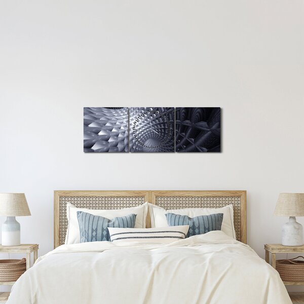 Obraz - Abstrakce 3D (s hodinami) (90x30 cm)