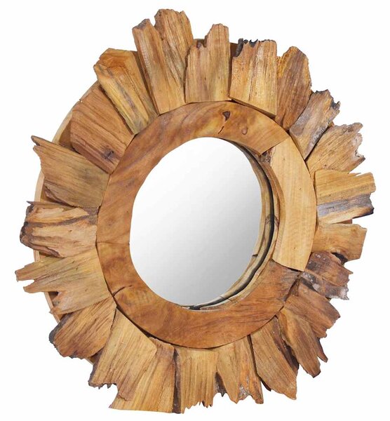 Nástěnné zrcadlo 40 cm teak kulaté 288803