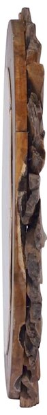 Nástěnné zrcadlo 60 cm teak kulaté 288804