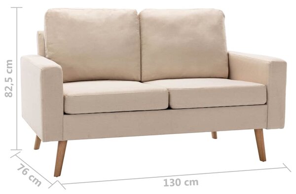 2místná pohovka krémová textil 288706
