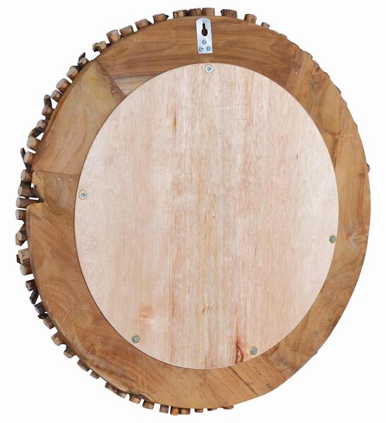 Nástěnné zrcadlo 60 cm teak kulaté 288802