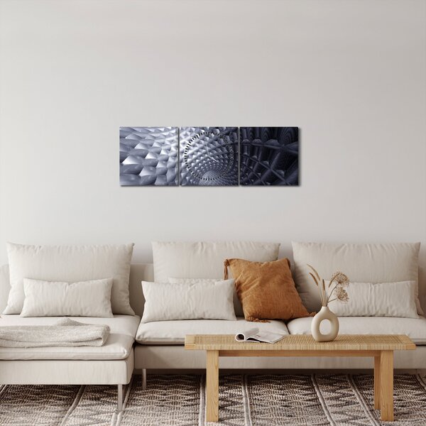 Obraz - Abstrakce 3D (s hodinami) (90x30 cm)