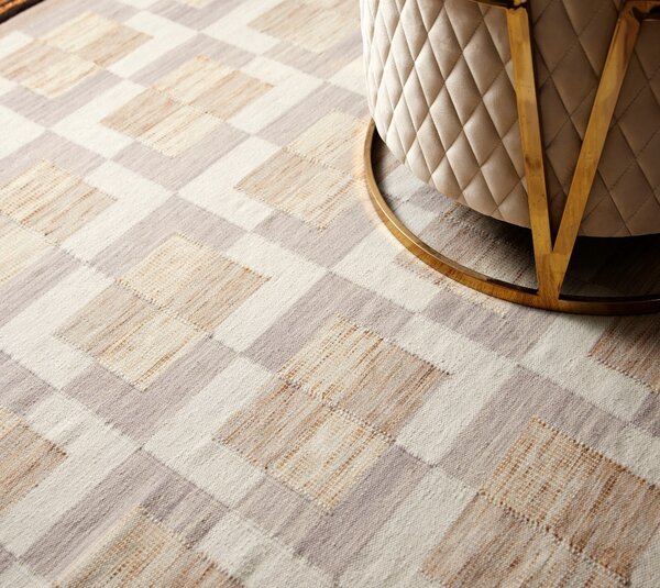 Diamond Carpets India, Ručně vázaný kusový koberec Dante DESP P90 Marble Gold, 80x150, béžová, ložnice
