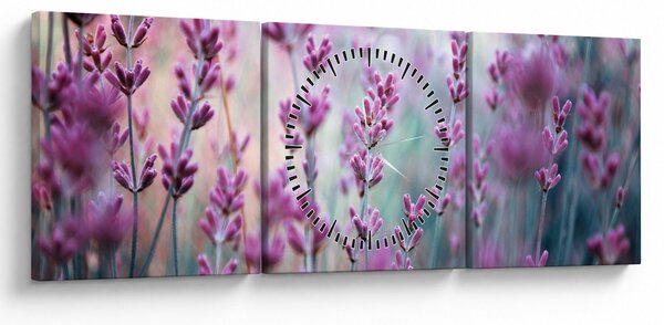 Obraz - Levandule (s hodinami) (90x30 cm)