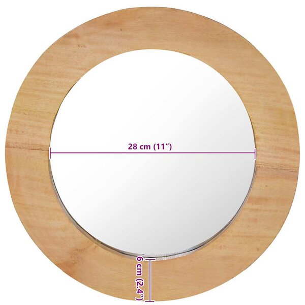 Nástěnné zrcadlo 40 cm teak kulaté 288805