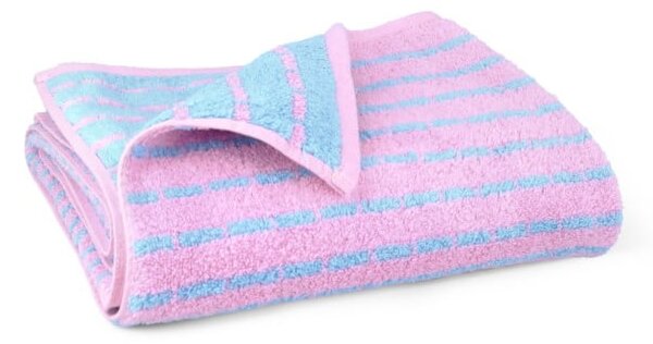 Modrá/růžová froté osuška s příměsí bambusu 70x140 cm Nuance – JUNA