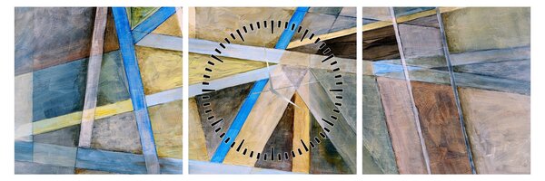 Obraz - Abstrakce (s hodinami) (90x30 cm)