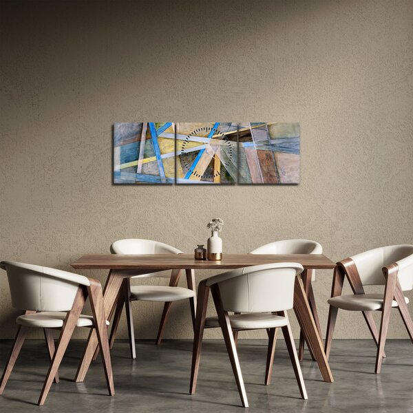 Obraz - Abstrakce (s hodinami) (90x30 cm)
