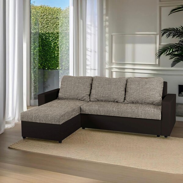 ROHOVÁ SEDAČKA, textil, kompozitní dřevo, cappuccino, mokka P & B - Sedací soupravy, Online Only