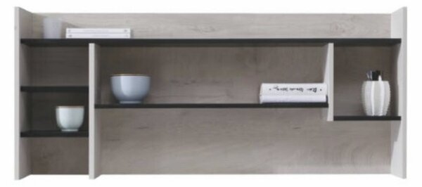 Meblar Nástavec na psací stůl Planet PL11 Barva: bílý lux + dvířka dub + mořská