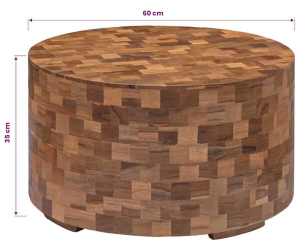 Konferenční stolek 60 x 60 x 35 cm masivní teakové dřevo 288811