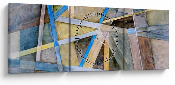 Obraz - Abstrakce (s hodinami) (90x30 cm)