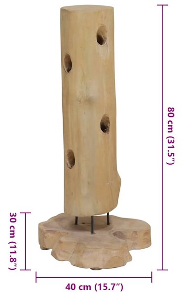 Stojan na víno na 8 lahví 40 x 30 x 80 cm masivní teakové dřevo 288812