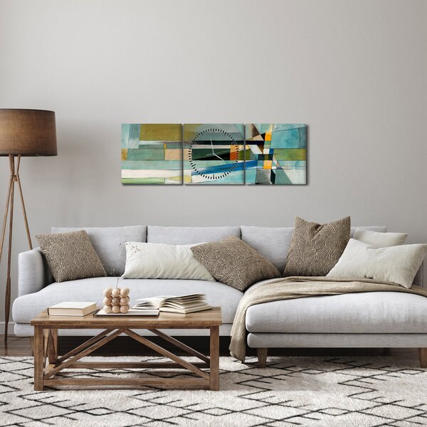Obraz - Abstrakce (s hodinami) (90x30 cm)