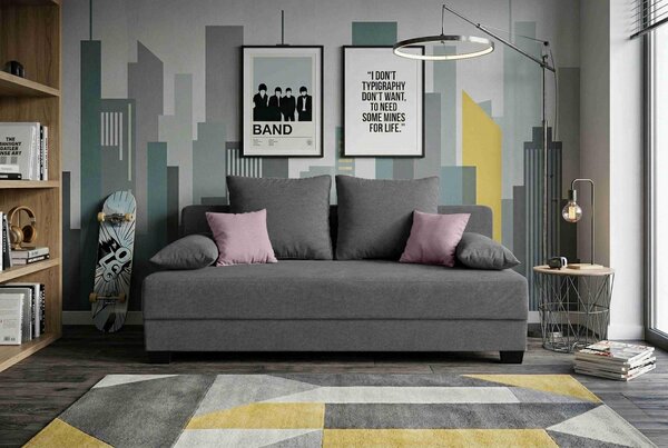 ROZKLÁDACÍ POHOVKA, kompozitní dřevo, textil, šedá P & B - Rozkládací sedačky, Online Only