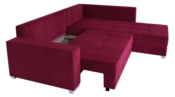 ROHOVÁ SEDAČKA, textil, kompozitní dřevo, červená P & B - Sedací soupravy, Online Only