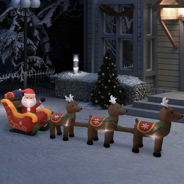Vánoční nafukovací dekorace Santa a sobi LED 490 cm 288849
