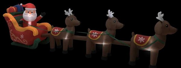 Vánoční nafukovací dekorace Santa a sobi LED 490 cm 288849