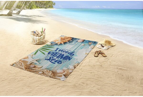 Sametová plážová osuška 100x180 cm Vitamin Sea – Good Morning