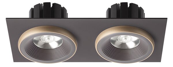 Zápustné LED svítidlo SHARM SQ II, hnědá/perleťová/zlatá, 2× 10 W, teplá bílá 3000 K