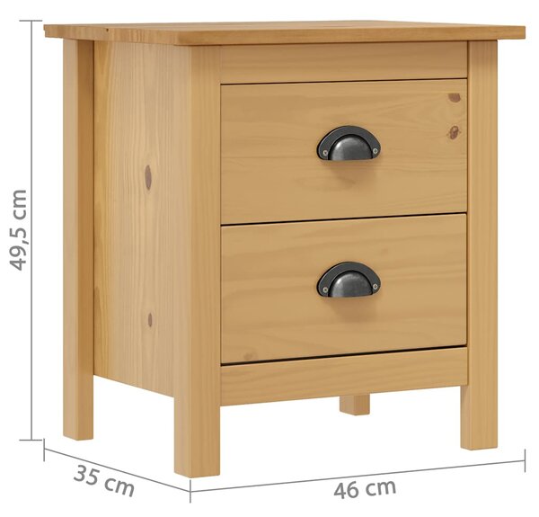 Noční stolky Hill 2 ks 46 x 35 x 49,5 cm masivní borové dřevo 288907