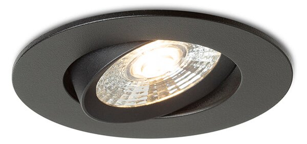 Zápustné LED svítidlo NEFRIT, černé, 6 W, teplá bílá 3000 K, stmívatelné