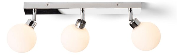 Koupelnové přisazené nástěnné svítidlo BOLLY III, opálové sklo/chrom, patice G9, 3× 3 W, IP44