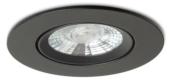 Zápustné LED svítidlo NEFRIT, černé, 6 W, teplá bílá 3000 K, stmívatelné