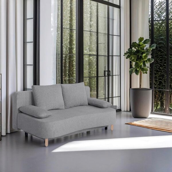 ROZKLÁDACÍ POHOVKA, textil, kompozitní dřevo, šedohnědá P & B - Rozkládací pohovky, Online Only
