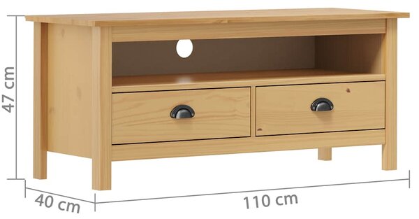 TV stolek Hill medově hnědý 110x40x47 cm masivní borové dřevo 288923