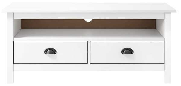 TV stolek Hill bílý 110 x 40 x 47 cm masivní borové dřevo 288924