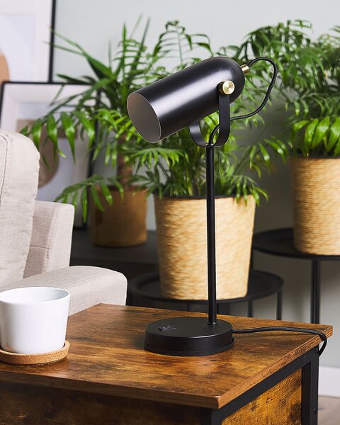 Stolní lampa TYRIA Nastavitelná Kov Černá