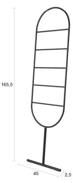 Zuiver Černý kovový odkládací žebřík TESS 166 cm
