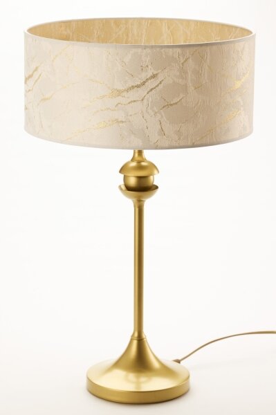 Jupiter 2112 - Stolní lampa KASZMIR 1xE27/15W/230V bílá/zlatá/dekor mramoru