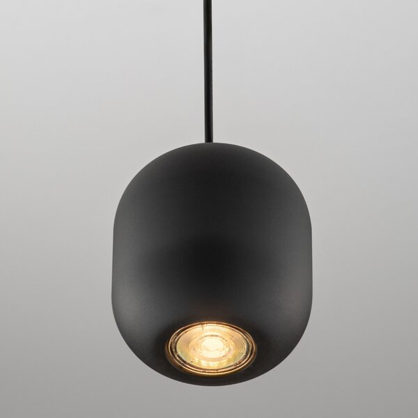 Nova Luce Černé kovové závěsné světlo Marlin 12 cm