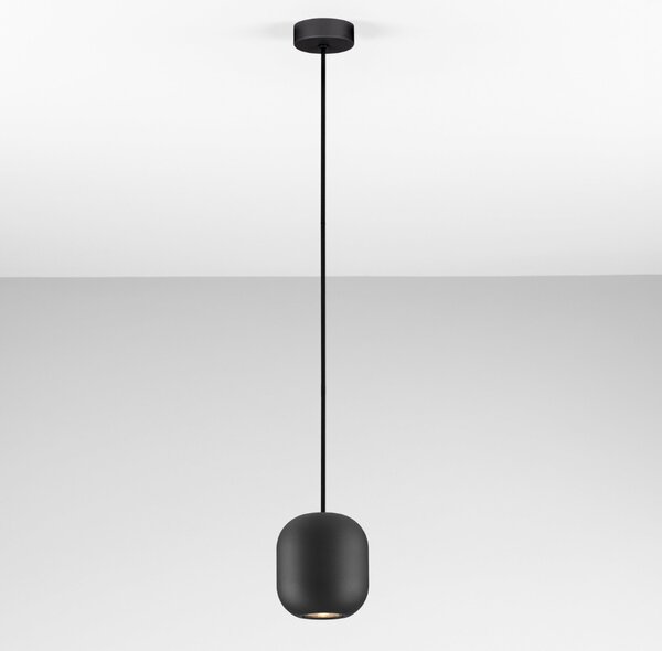 Nova Luce Černé kovové závěsné světlo Marlin 12 cm