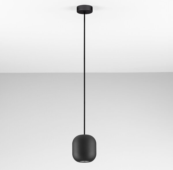 Nova Luce Černé kovové závěsné světlo Marlin 12 cm