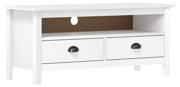 TV stolek Hill bílý 110 x 40 x 47 cm masivní borové dřevo 288924