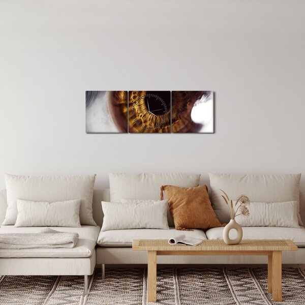 Obraz - Oko (s hodinami) (90x30 cm)