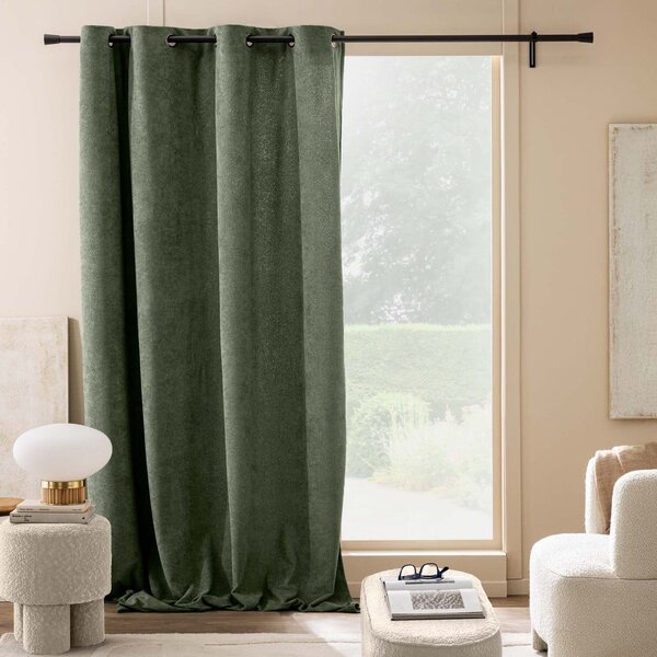 Zelený závěs z materiálu bouclé 140x260 cm Winona – douceur d'intérieur