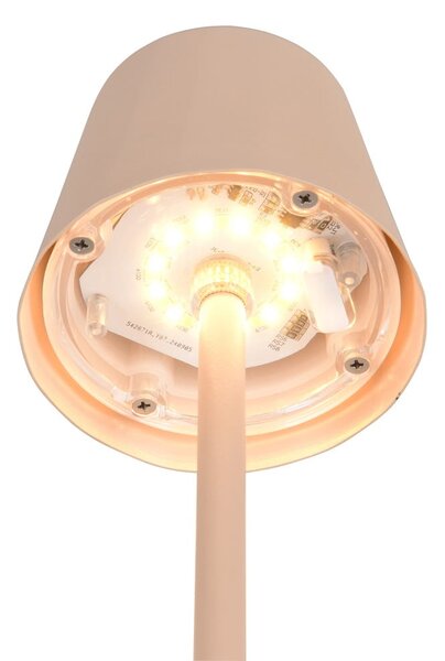 Krémová LED stolní lampa s kovovým stínidlem (výška 21 cm) Diaz – Reality