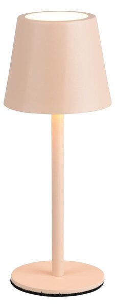 Krémová LED stolní lampa s kovovým stínidlem (výška 21 cm) Diaz – Reality