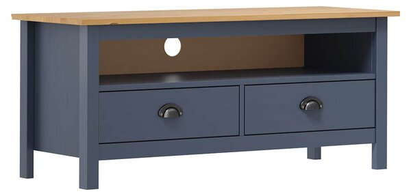 TV stolek Hill šedý 110 x 40 x 47 cm masivní borové dřevo 288925