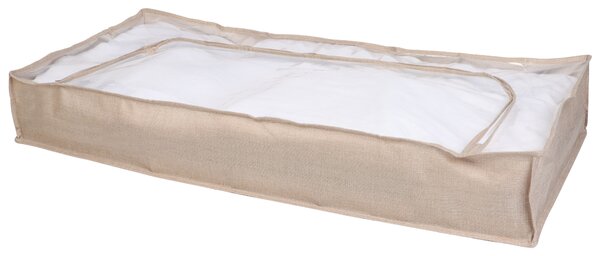 Nízký textilní úložný box Compactor SANDY 107 x 46 x 16 cm, béžový