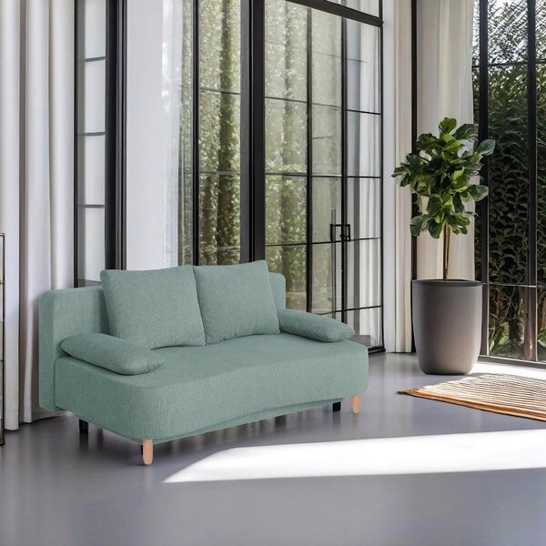 ROZKLÁDACÍ POHOVKA, textil, kompozitní dřevo, modrošedá P & B - Rozkládací pohovky, Online Only