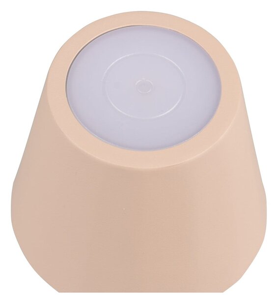 Krémová LED stolní lampa s kovovým stínidlem (výška 21 cm) Diaz – Reality